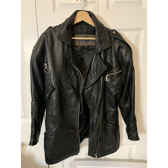 Vtg Miropa Black Leather Jacket Men’s Sz S - Picture 4 of 12
